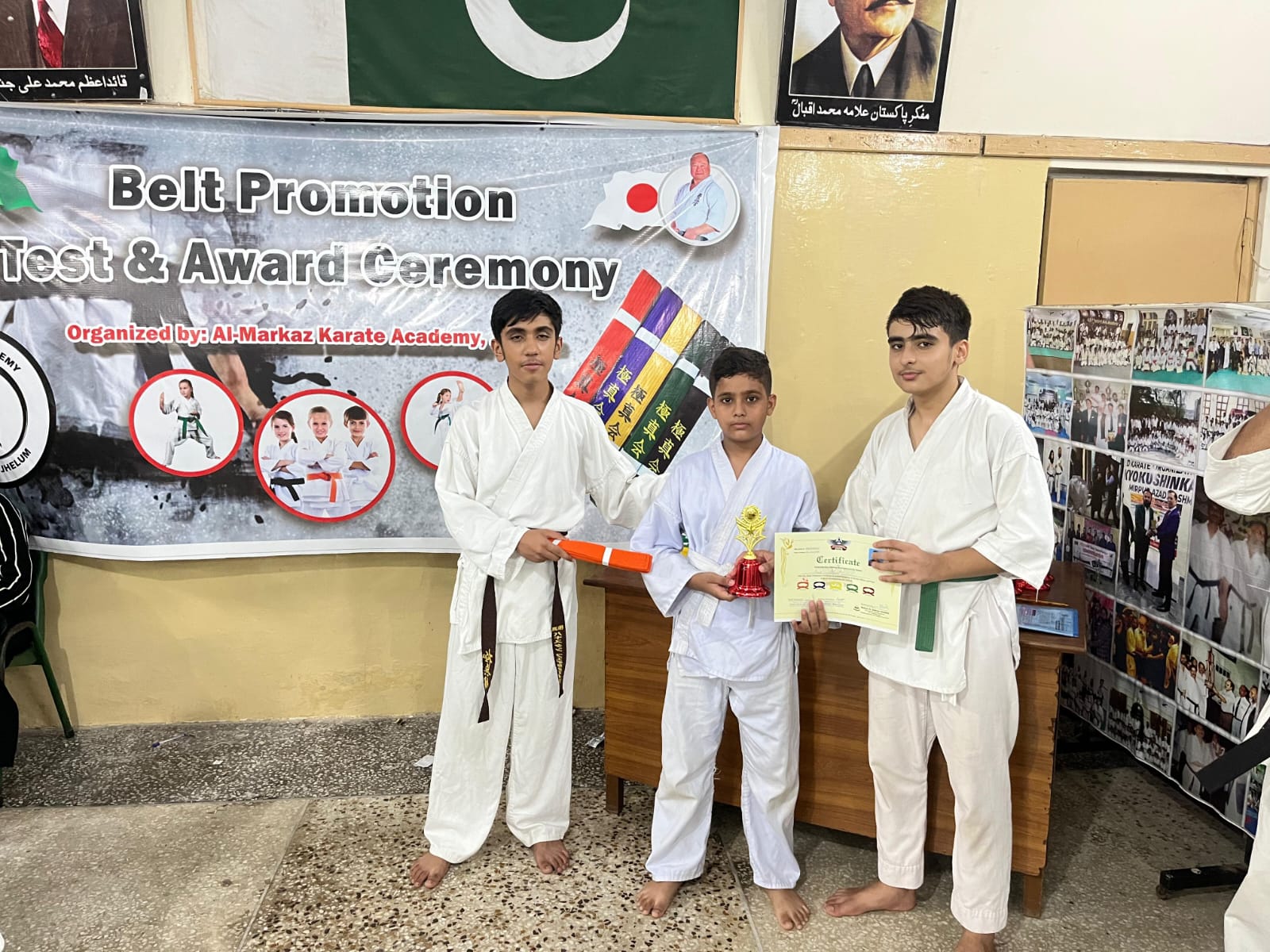 Student receiving belt